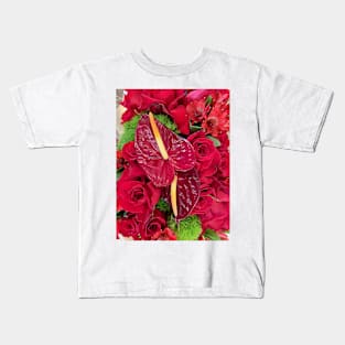 Floral Reds Study 1 Kids T-Shirt